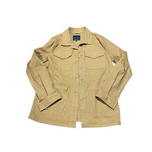 Sanctuary Tan‎ Brown Shacket Shirt Jacket Pockets Utility Military Size Large